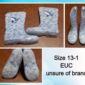 Size 13-1 - Rain Boots - Sharks -  EUC